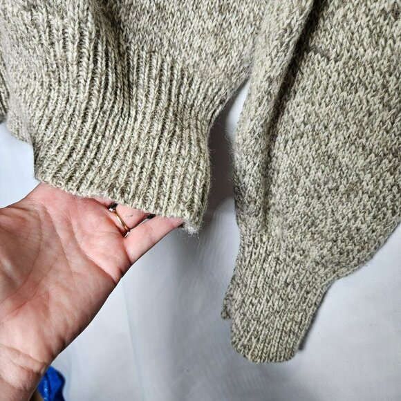 Boathouse Row Vintage Mens Wool Knit Henley‎ Fishermans Sweater Classic Beige XL - Picture 8 of 14